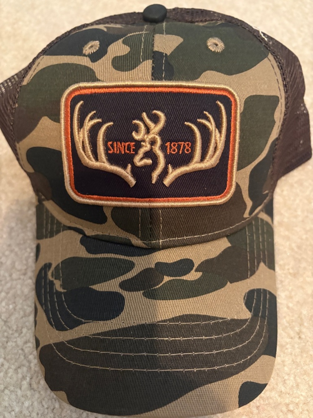 Browning Brown Camo Mesh-Back Cap with Antler Logo